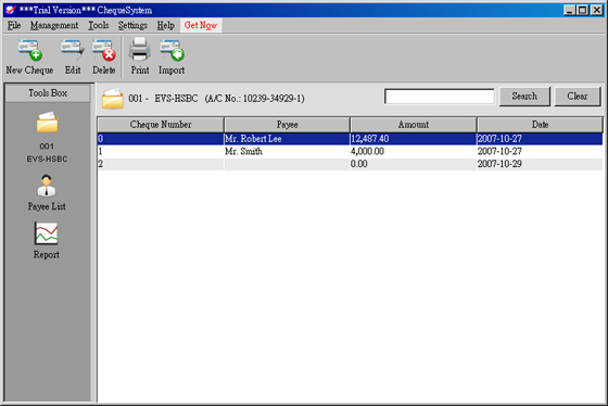ChequeSystem Electronic Cheque Writer Screenshot